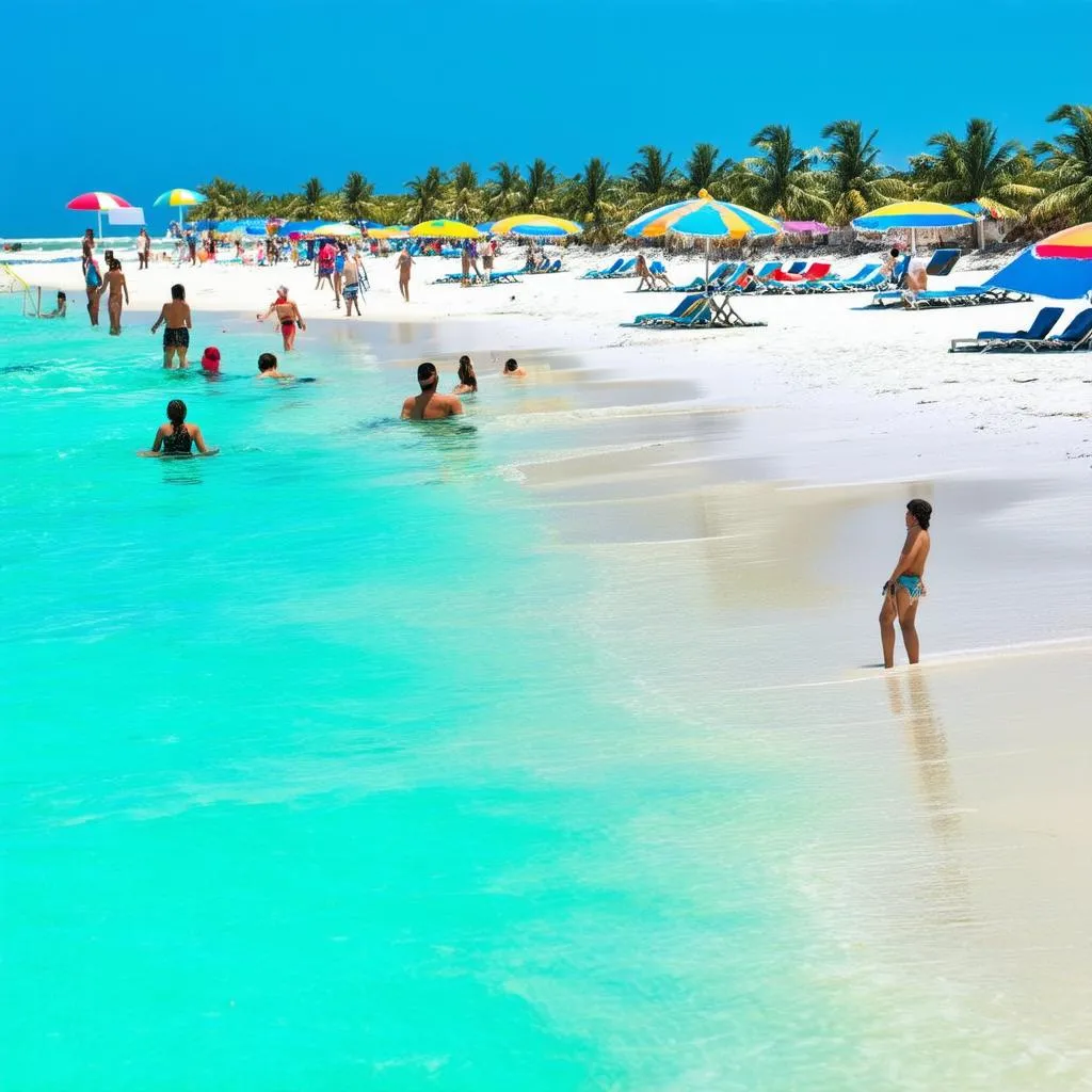 Cancun beach scene